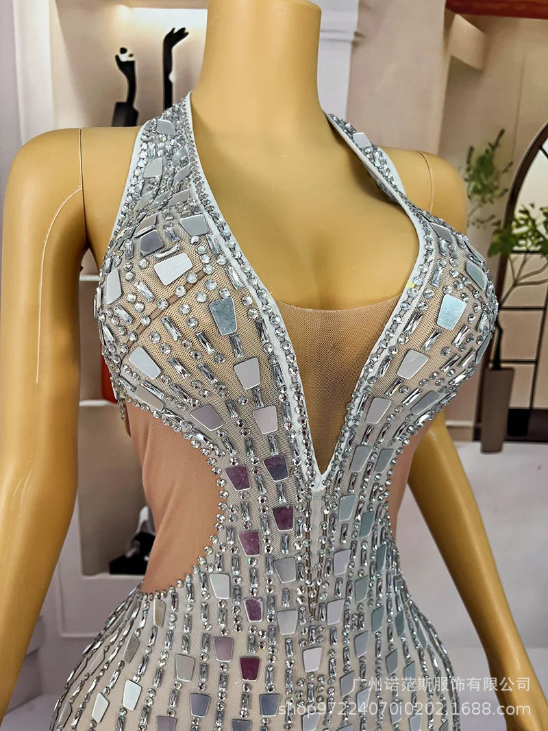 Collo a V profondo Sexy Split End Serata di lusso Cocktail Party Passerella Sera Studio Showroom Abito Robe Femmes Élégantes Chic Soiree