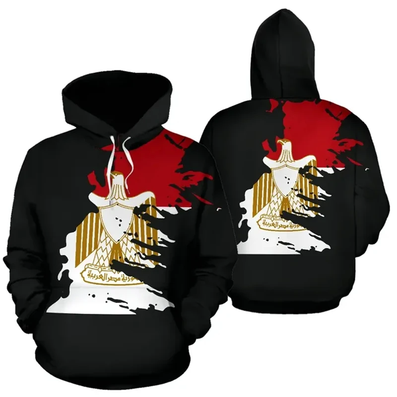 Egypt Flag Map Graphic Hooded Sweatshirts EG National Emblem Hoodies For Men Clothing Casual Male Hoody Sport Boy Pullovers 2024