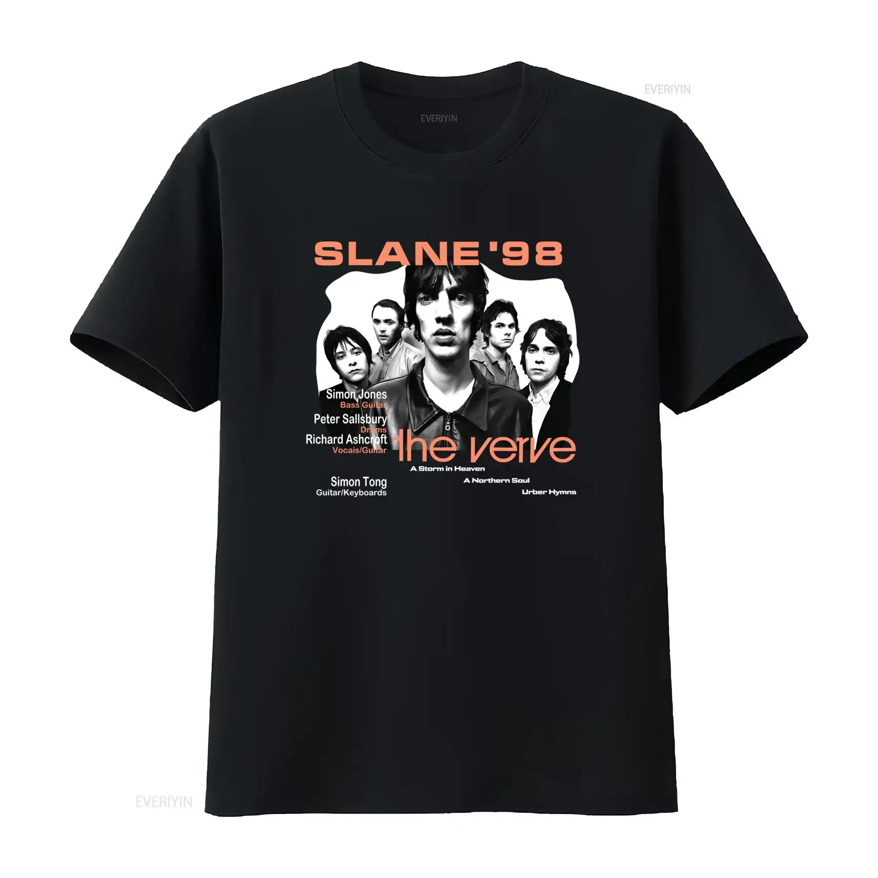 New The Verve Slane 1998 Rock Band T Shirt For Fans Available In S 5XL DN262 vintage Washed Breathable Comfortable