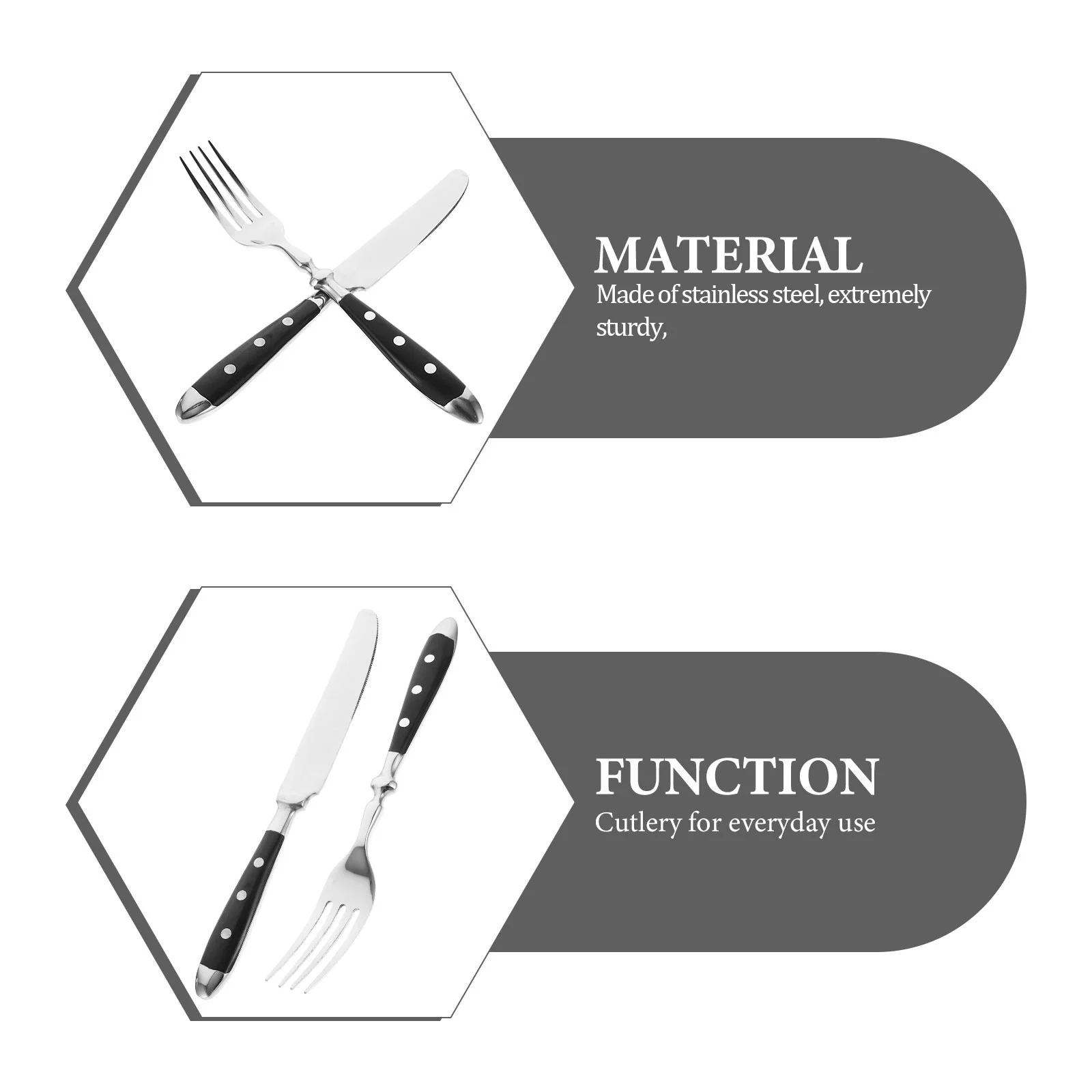 

1 set Set Elegant Stainless Steel Cutlery Meat Knives Silverware Party Kitchen Bar Tools