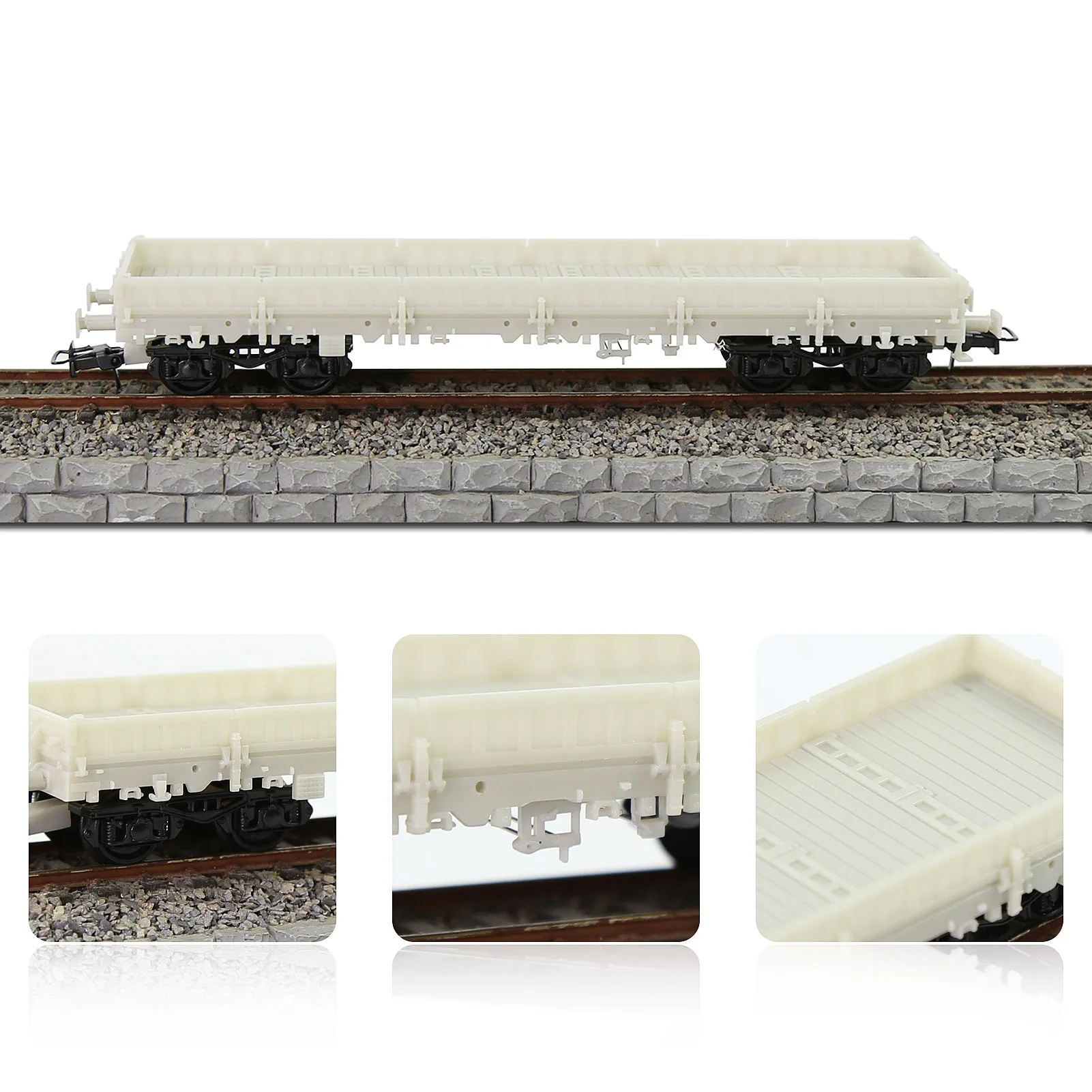 Evemodel-coche de lado bajo sin montar, escala HO, 40 \', en blanco, 1:87, modelo Wagon, C8764JJ