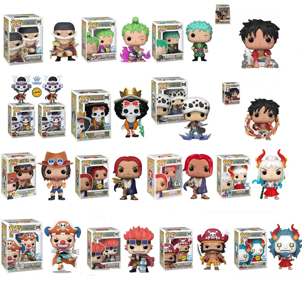 Funko Pop One Piece Shanks Luffy Yamato Roronoa.Zoro Brook Samurai Brook 1129 Багги клоун виниловые экшн-Фигурки игрушки подарки