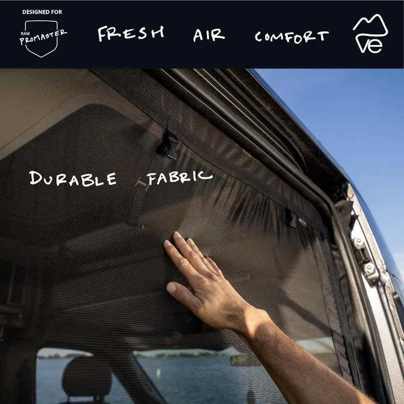 VanEssential Magnetic Closure Sliding Door Bug Screen Designed for Ram Promaster Van