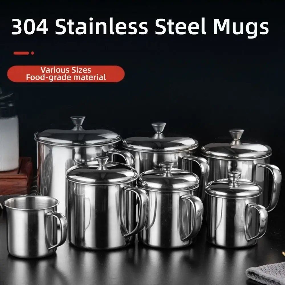 Neue 350-1250ml Tasse mit Henkel-Design aus 304 Edelstahl Teetasse mit Deckel Wasserbecher für Reisen