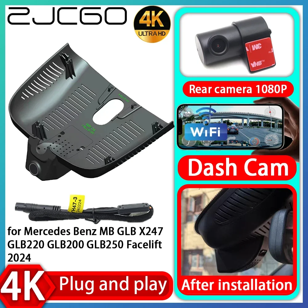 

ZJCGO 4K 2160P Plug and Play DVR Dash Cam Camera Video Recorder for Mercedes Benz MB GLB X247 GLB220 GLB200 GLB250 Facelift 2024
