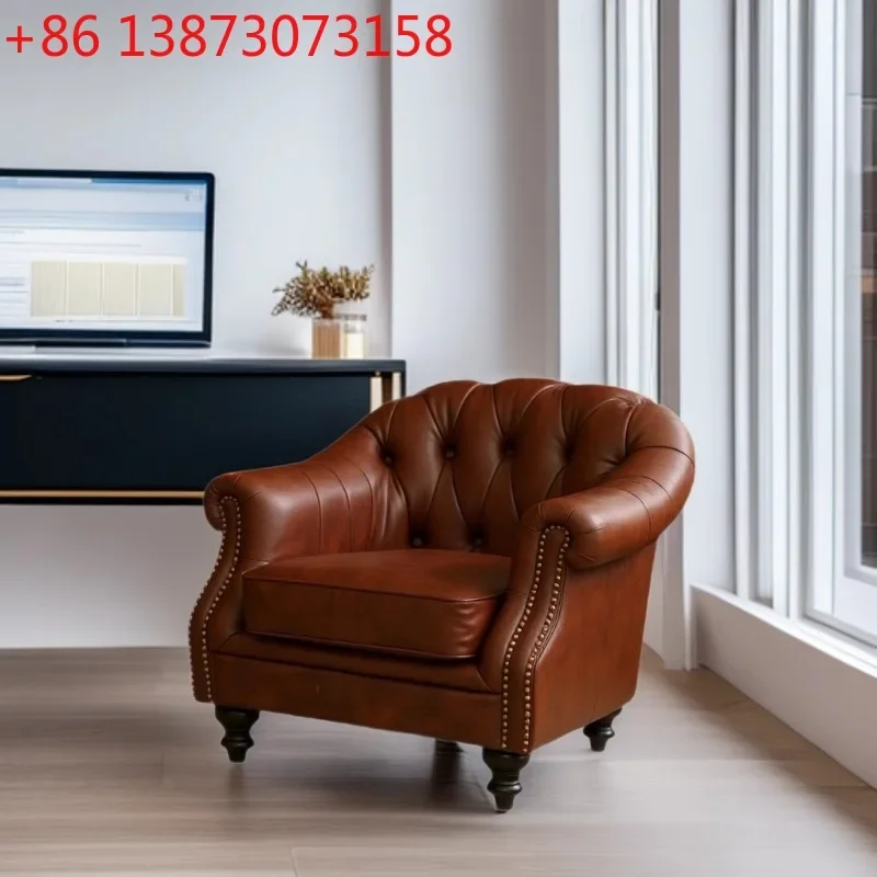

American retro tiger chair industrial style buckle single sofa chair