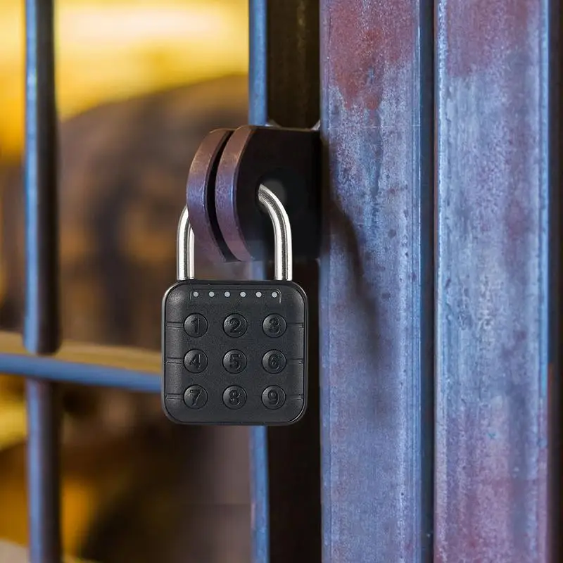 Smart Padlock Outdoor Password Padlock Combination Lock Electric School Gym Use Locker Push Button Security Lock Combination