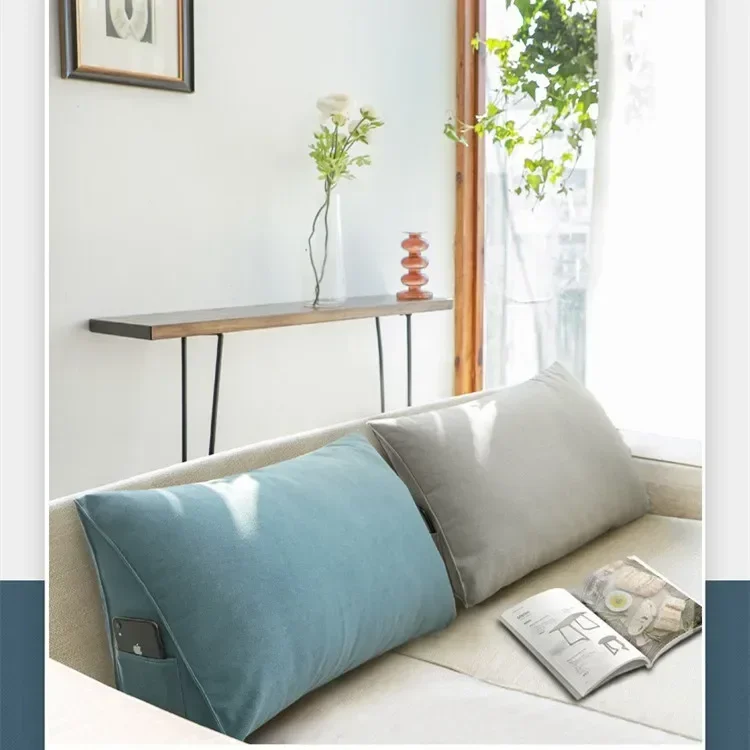 OTAUTAU Bett Dreieckige Kissen Stuhl Nacht Lenden Stuhl Rückenlehne Liege Faul Büro Stuhl Wohnzimmer Kissen Dekor KD034 – Detail 1