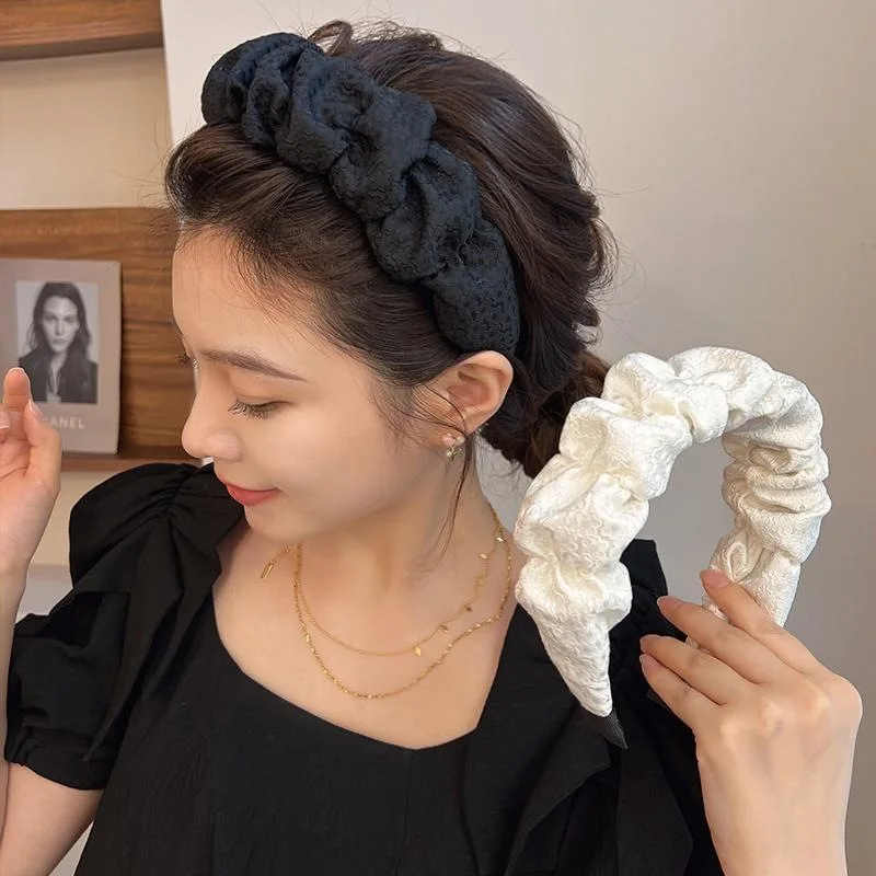 

Обруч для волос Cloud Puff для женщин, черный, высококачественный, маленькая заколка для волос с ароматным ветром, универсальный на осень и зиму, высокая повязка на голову