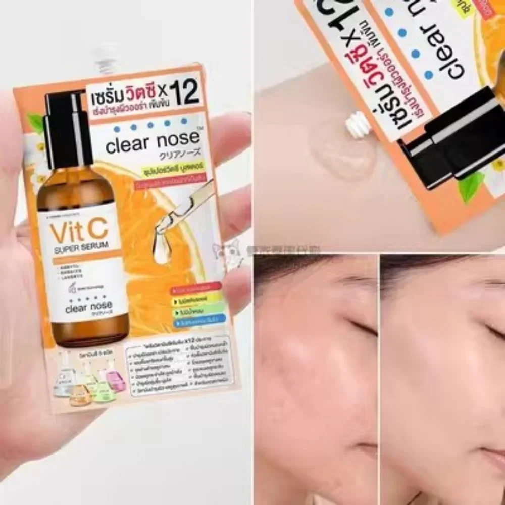 

Thailand Clear Nose VC Essence 8g Whitening Improve Dullness Lighten Spots Decomposing Melanin Anti-oxidation Skin Care Product