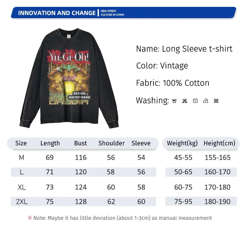 Anime yu gi oh camiseta de manga longa olhos azuis dragão branco mágico preto vintage lavado mangá moletom oversized masculino menina