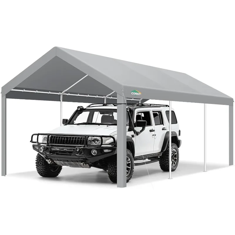 مظلة Carport 12x20 جراج محمول عالي التحمل 2.0، مظلة سيارة، ترقية خيمة السيارة مقاومة للماء والأشعة فوق البنفسجية مع مدمج