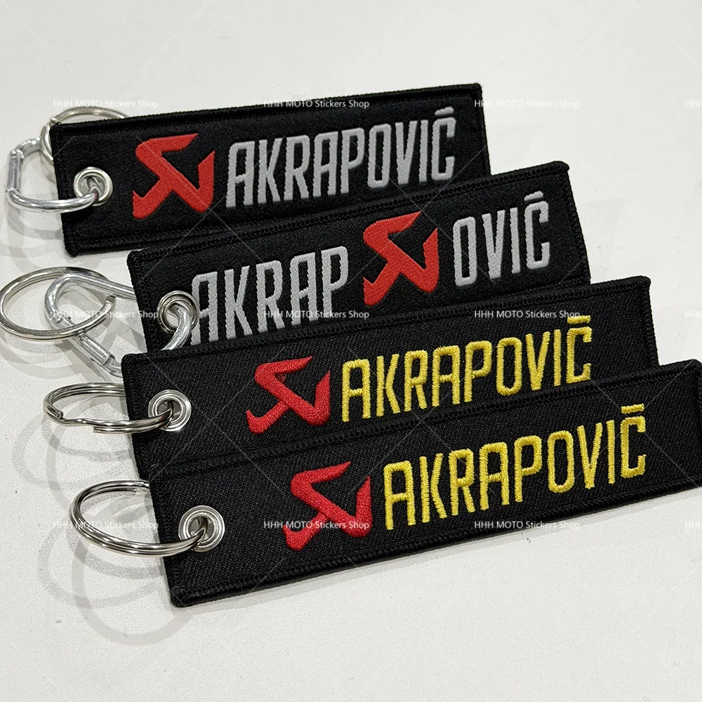 1PC Personalize Fabric Webbing Keychain for Akrapovic Motor Car Braid Strap Key Chain Print Keyring for Motorcycle
