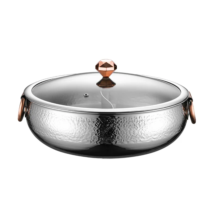 

304 Stainless Steel Mandarin Duck Hotpot General Use Of Induction Cooker Gas Range Erwei Shabu Pot With Large Capacity Hot Pot