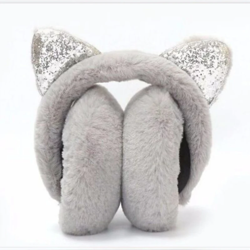 المألوف لطيف الكرتون القط الأذن غطاء للأذنين الدافئة سميكة غطاء للأذنين الشتاء التجمد #5