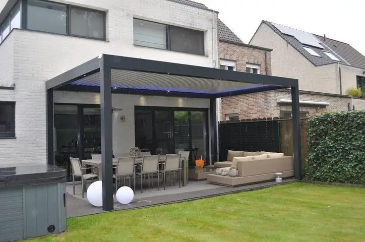 

Outdoor Furniture Patio Modern Motorized Gazebo Opening Louver Roof Waterproof Aluminum Garden Buildings Pergola for Sunshade