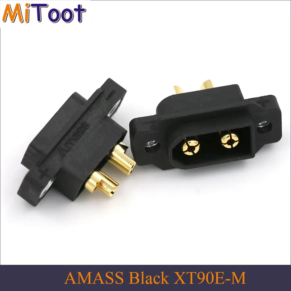 10/20/50PCS AMASS Black XT90E-M Battery Plug Gold-Plated Male Connector DIY Connecting Parts for RC Aircraft Drone Accessories