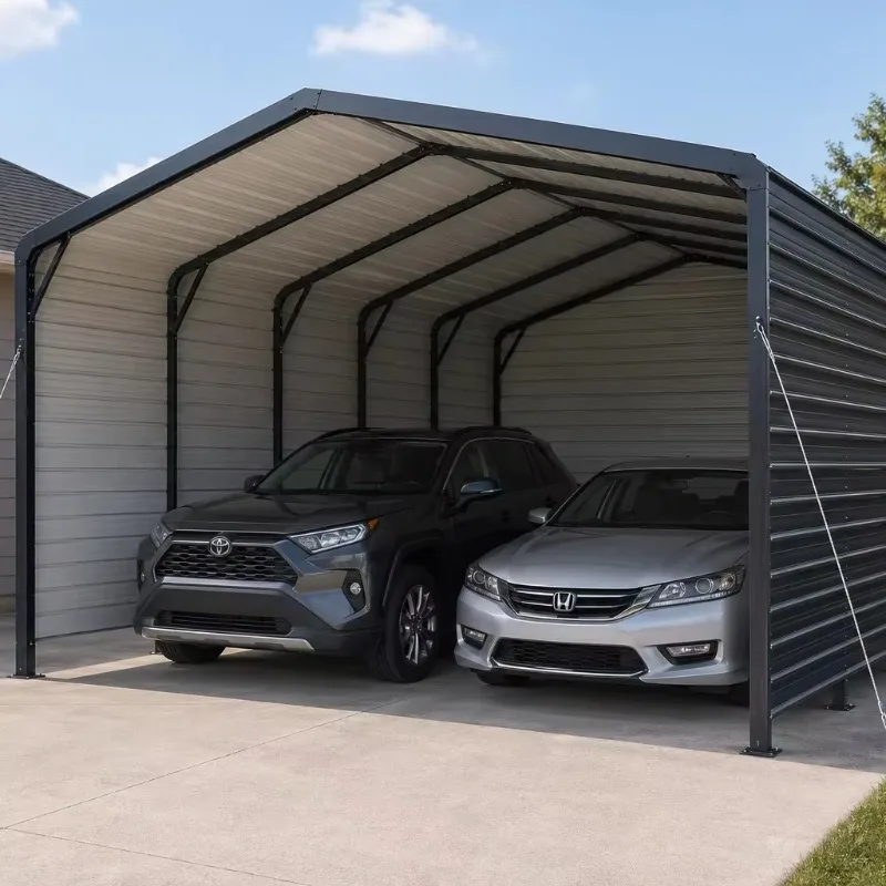 2026 6x9x3.78m Heavy  Galvanized Steel Metal Carport Canopy Garage Snow Load Rated for Car RV Parking