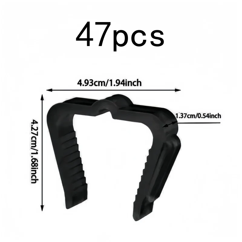 47 pcs Black Outdoor Light Clips, Durable Hold, for Christmas Lights, Party and Yard Lighting, Easy Install