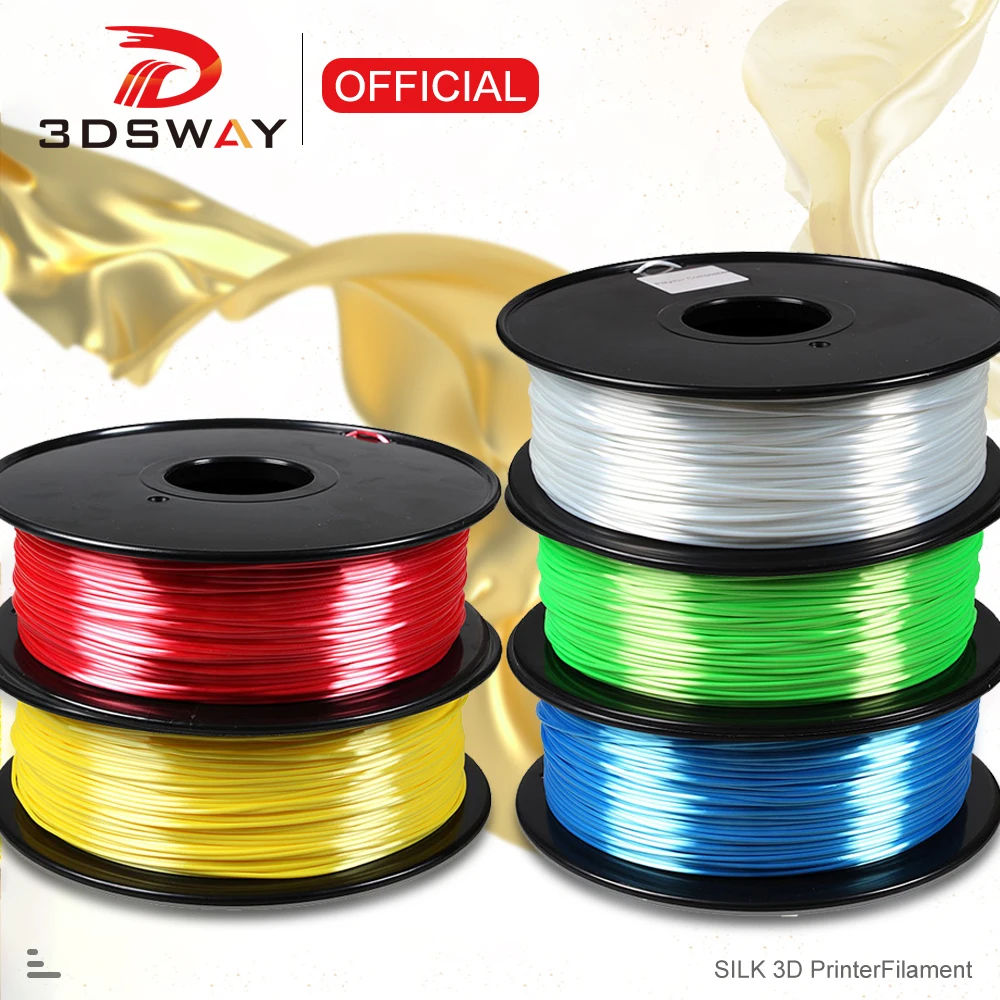 

3D Printer PLA Silk Filament Simulation Silky Soft Metallic Luster Material 1.75mm 1kg Consumables Gold Color