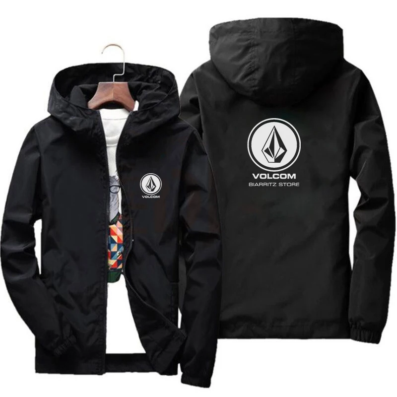 Autumn new VOLCOM printed men\'s and women\'s jackets casual and comfortable windproof jacket couple hooded zipper top