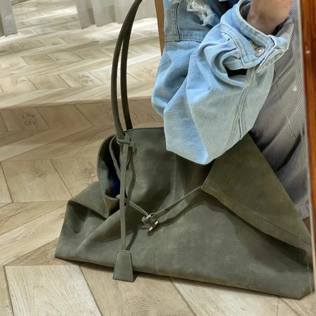 Faux Suede Frosted Tote Bags For Women Luxury Designer Handbags And Purses 2024 New In Vintage Large Capacity Shoulder Bucket