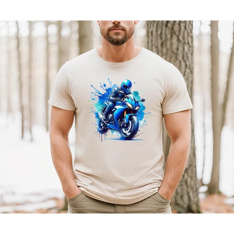 3D Vintage Dirty Motorcycle Men T Shirt Casual Cool Rider Male Tops Hipster Retro Motocross Printed Tee  Outdoor Sports