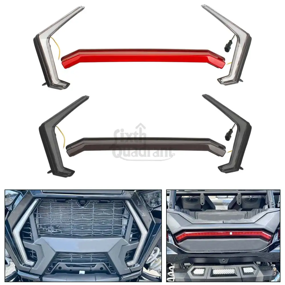 

For Polaris RZR 2019 RZR XP 4 1000 Ride Command Edition #2884053 12V LED Rear Center Tail Light and Front Fang-Light Kit 1 Pair