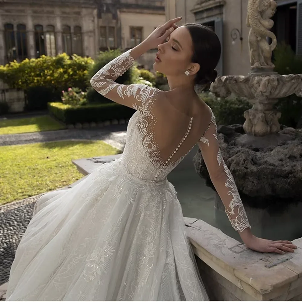 Vestidos de novia sexis personalizados con estampado de flores para mujer, vestidos de novia de sirena con escote en V y escote en forma de corazón, longitud para fregar, compromiso