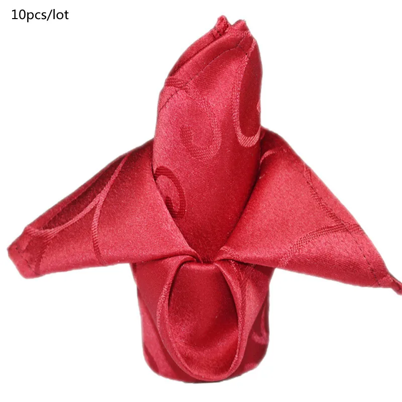 Simple solid color jacquard square napkin placemat hotel wedding tabletop decor household supplies table mouth cloth 10pcs/lot