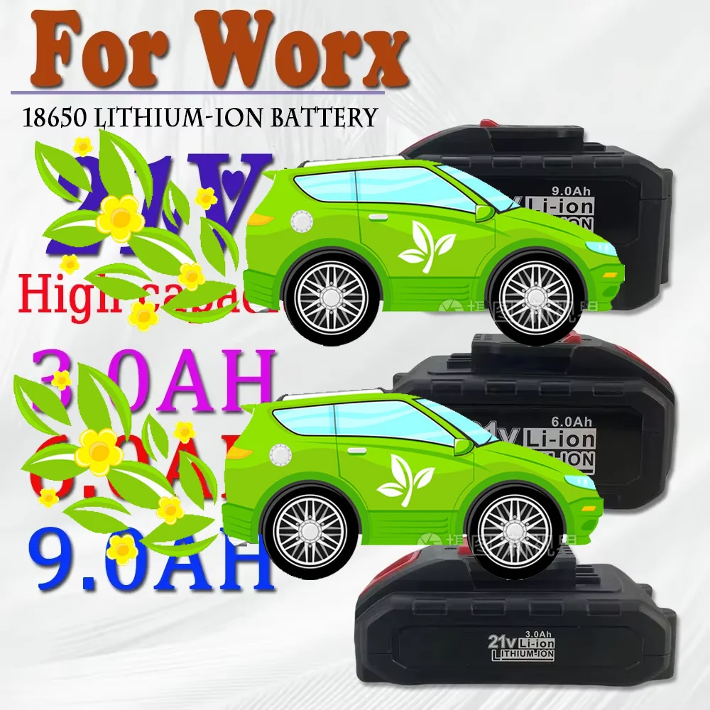 

21V 3.0/6.0/9.0Ah Cordless Rechargeable For Worx Battery Power Battery,Replace Impact Drill Battery Spare Battery for Power Tool