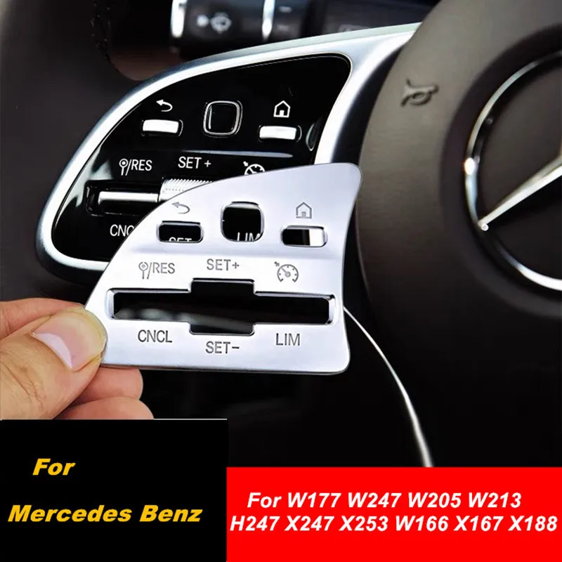 

Хромированная накладка на кнопку рулевого колеса из АБС-пластика для Mercedes Benz A C E Class W177 W247 W205 W213 W167 X253 X167 X247