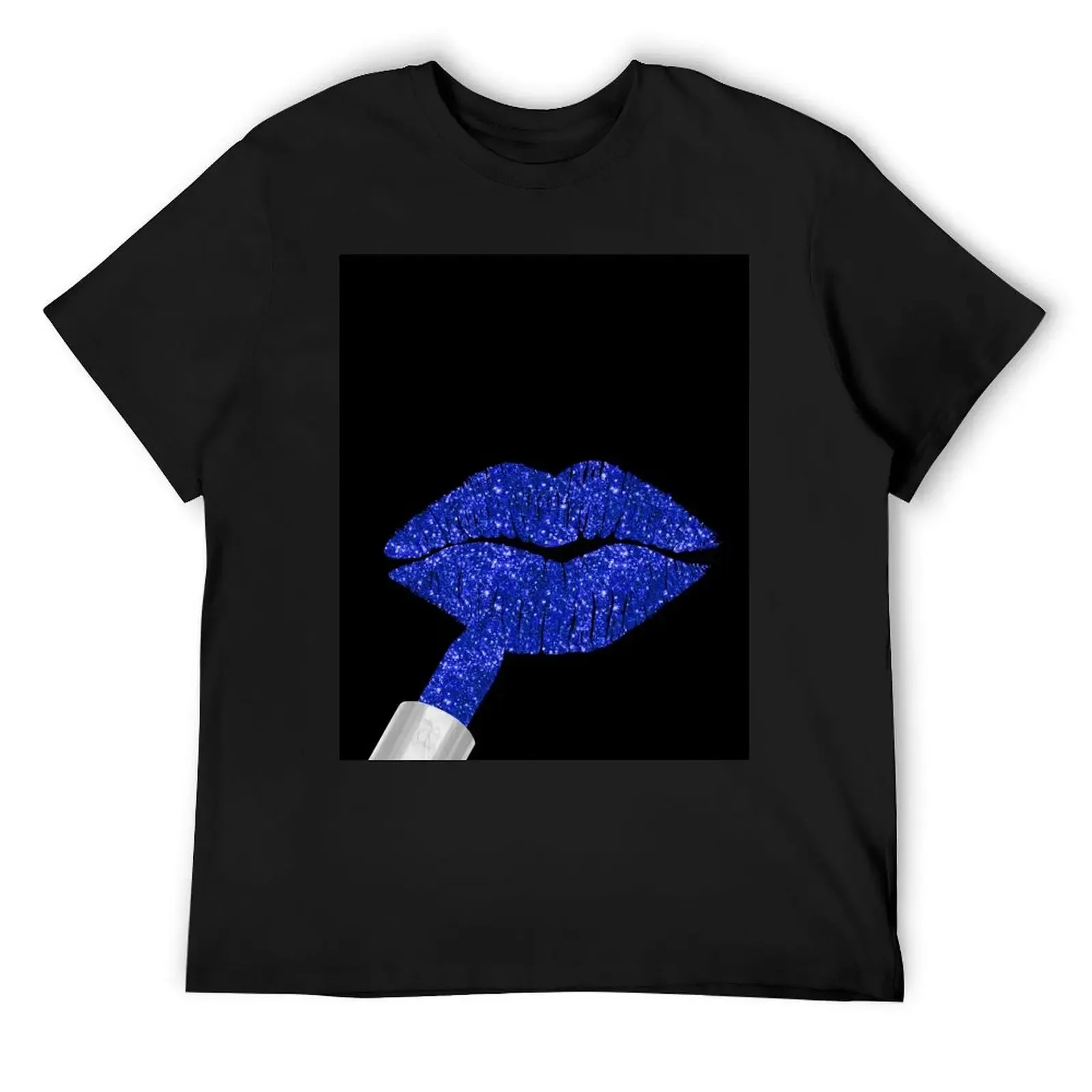 Cobalt Kiss, lipstick on pouty lips, fashion art T-Shirt Short sleeve tee Blouse cute clothes mens funny t shirts