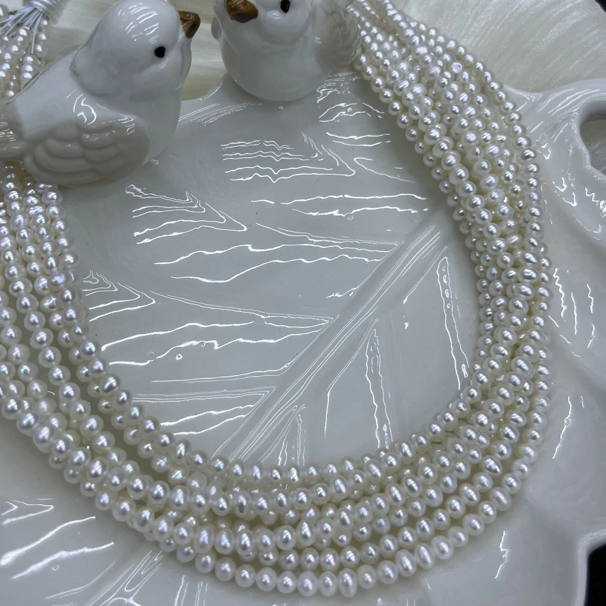 

3-4mm AAAA Natural Freshwater Small Near Round Bead Pearl Isolated Jewelry Make DIY Necklace Bracelet Accessories Wedding Women