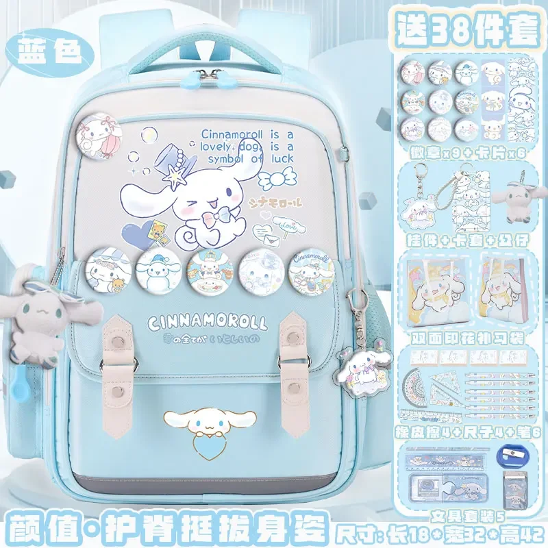 Новый Школьный Рюкзак Sanrio Cinnamoroll Babycinnamoroll, вместительный Повседневный Легкий рюкзак на плечо