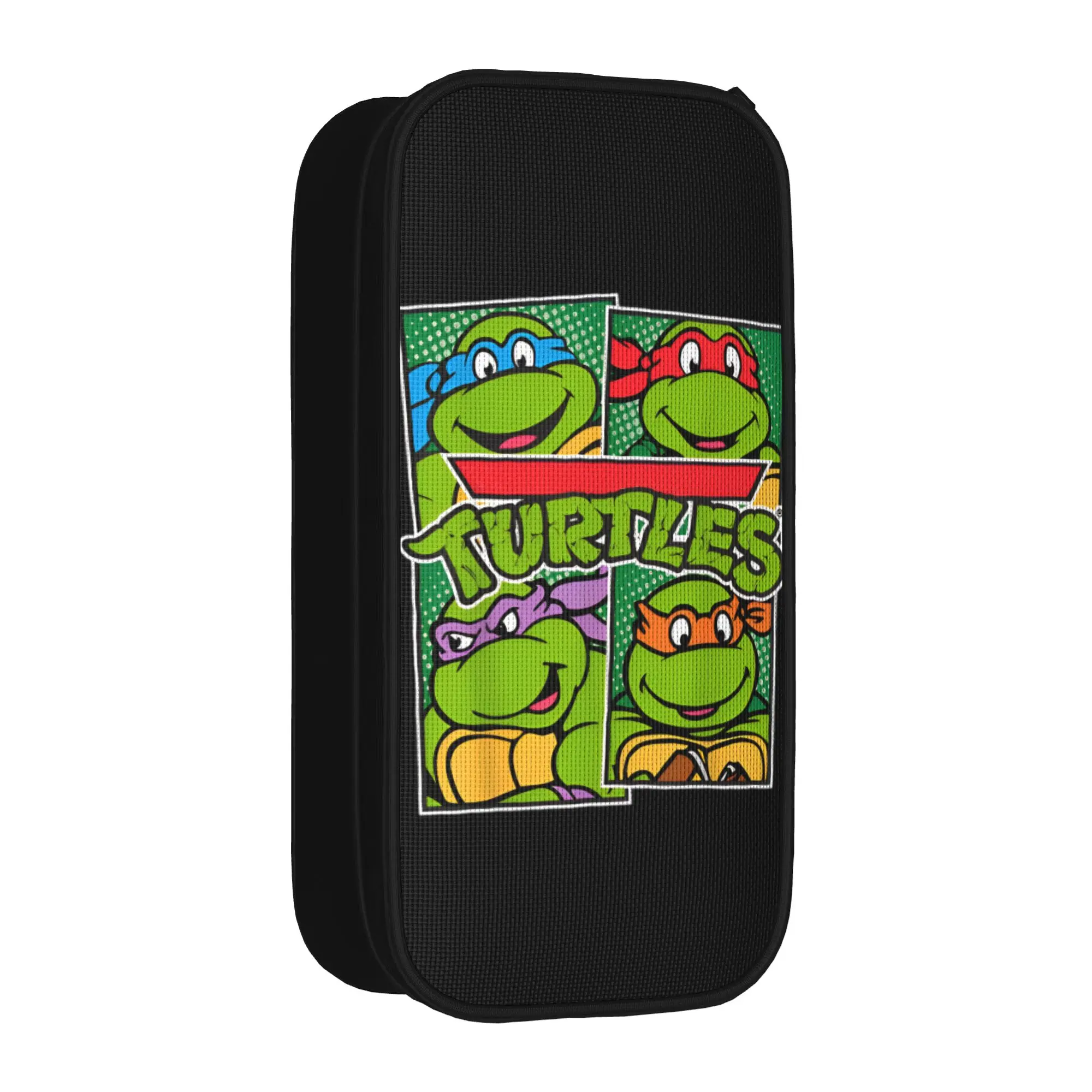 Cartoon TMNT T-Turtles Pencil Case Fashion  Pen Holder Bags Girls Boys Large Storage Students School Zipper Pencilcases
