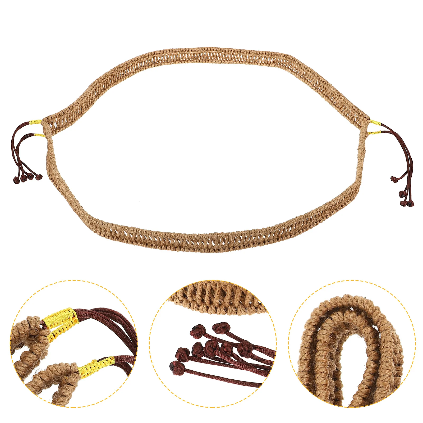 1Pc Beautiful Hemp Rope For Ethereal Drum Decoration Handcrafted Adjustable Natural Fiber Light Brown
