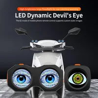 Lámpara de ojo del diablo para motocicleta, luz trasera para bicicleta eléctrica, modificación de espejo trasero, ojo de águila, LED, atmósfera dinámica, Control por aplicación