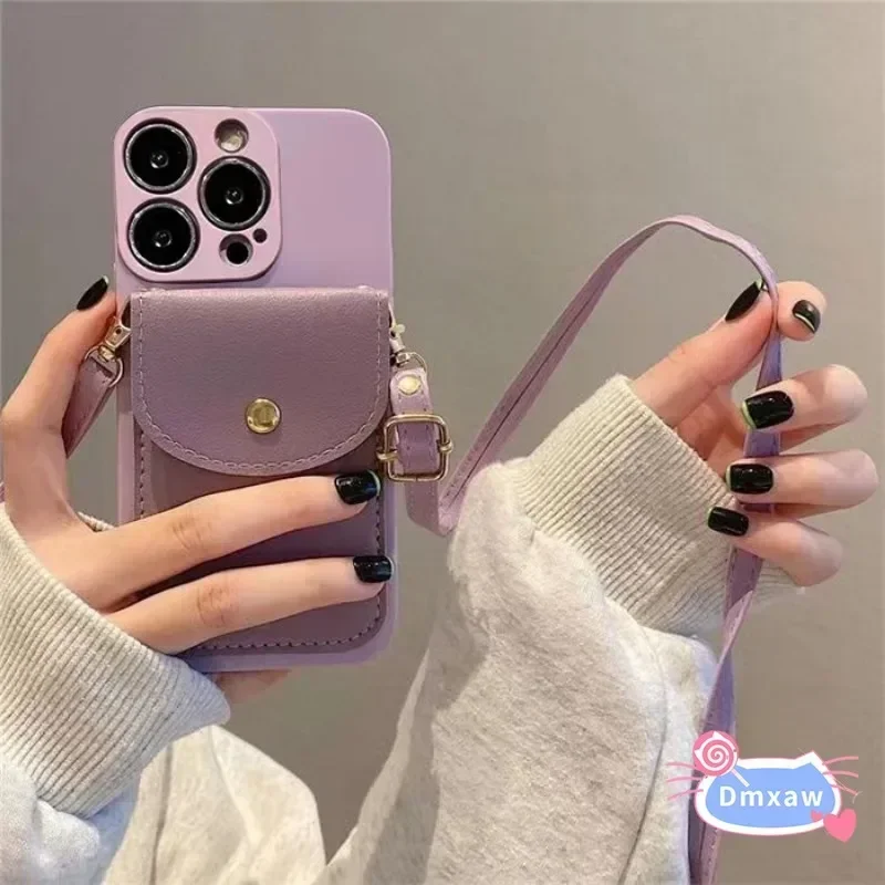 For infinix Hot 40 Pro 40i Note 30 Pro 30i Hot 30 Play 30i Smart 7 X6515 Cute Back Cover Flap Card Wallet +Lanyard Soft Case