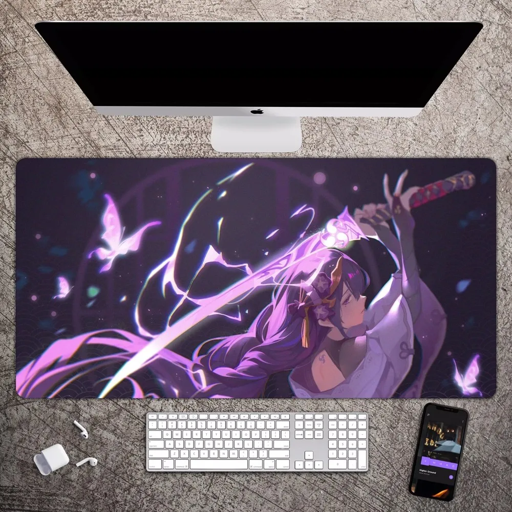 Raiden Shogun Genshin Impact Mousepad Large Gaming Compute Gamer PC Keyboard Mouse Mat