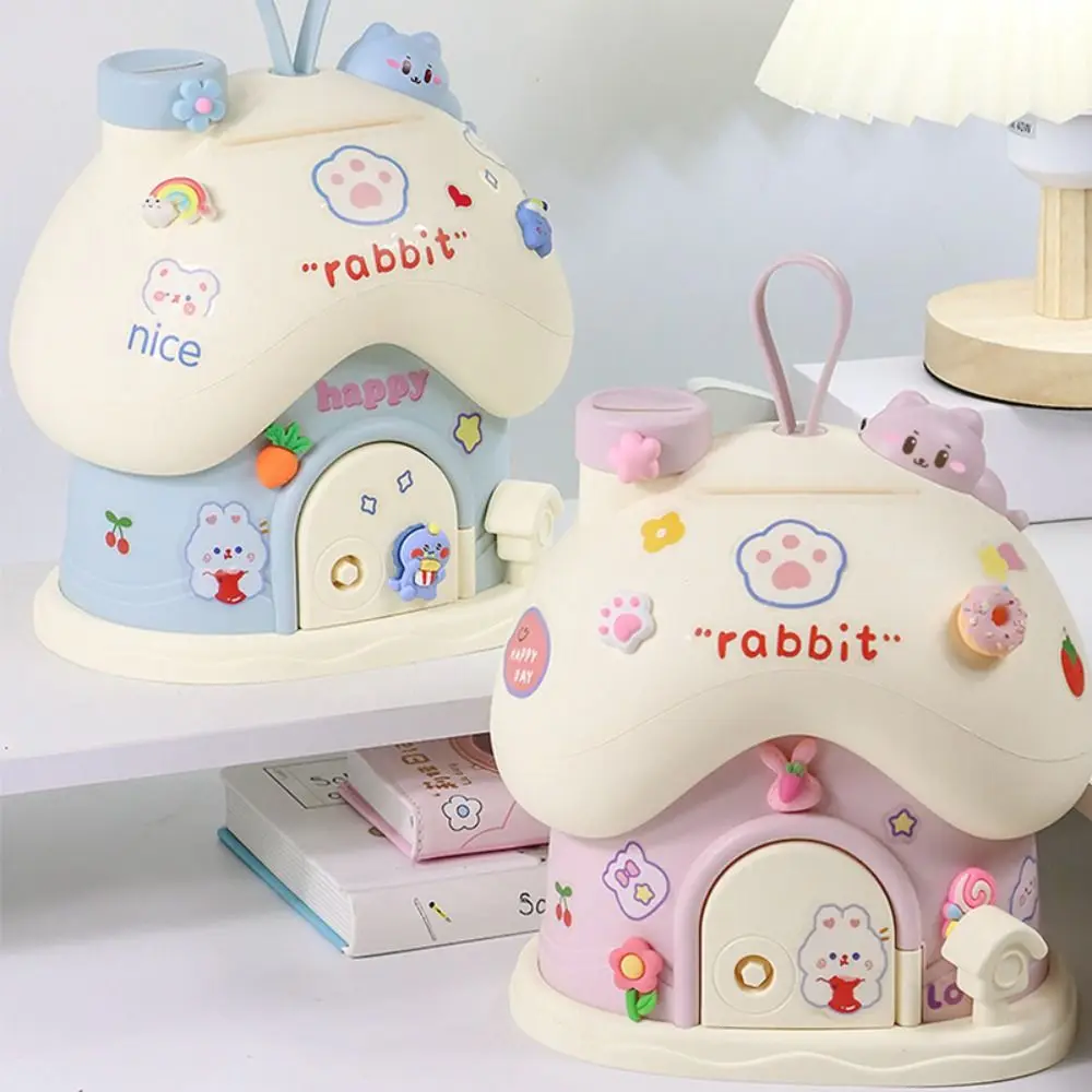 الإبداعية الفطر البيت حصالة المحمولة مفتاح قفل حصالة على شكل حيوان البنك البلاستيك الأمن عملة البنك الطلاب هدية #6