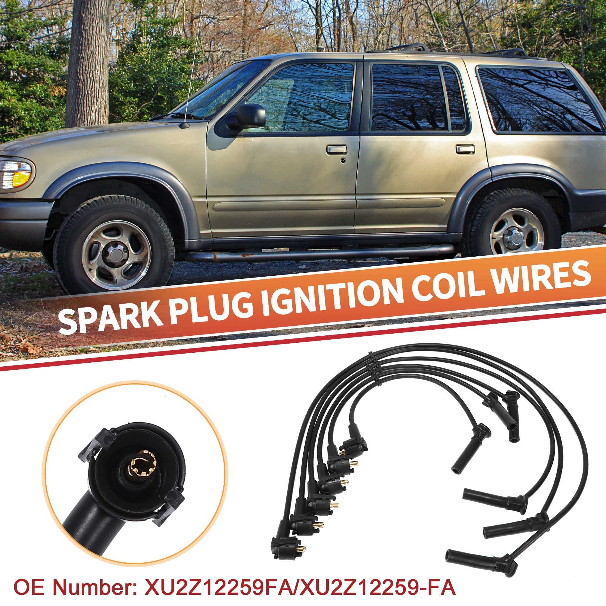 

UXCELL 6 Pcs Car Spark Plug Coil Wires Ignition Coil Harness Cable Fit for Ford Explorer V6 4.0L 1997-2001