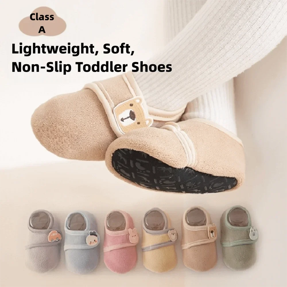 

Пара милых теплых носков для малышей, мягкая противоскользящая напольная обувь, утепленные носки-тапочки с героями мультфильмов, холодный сезон