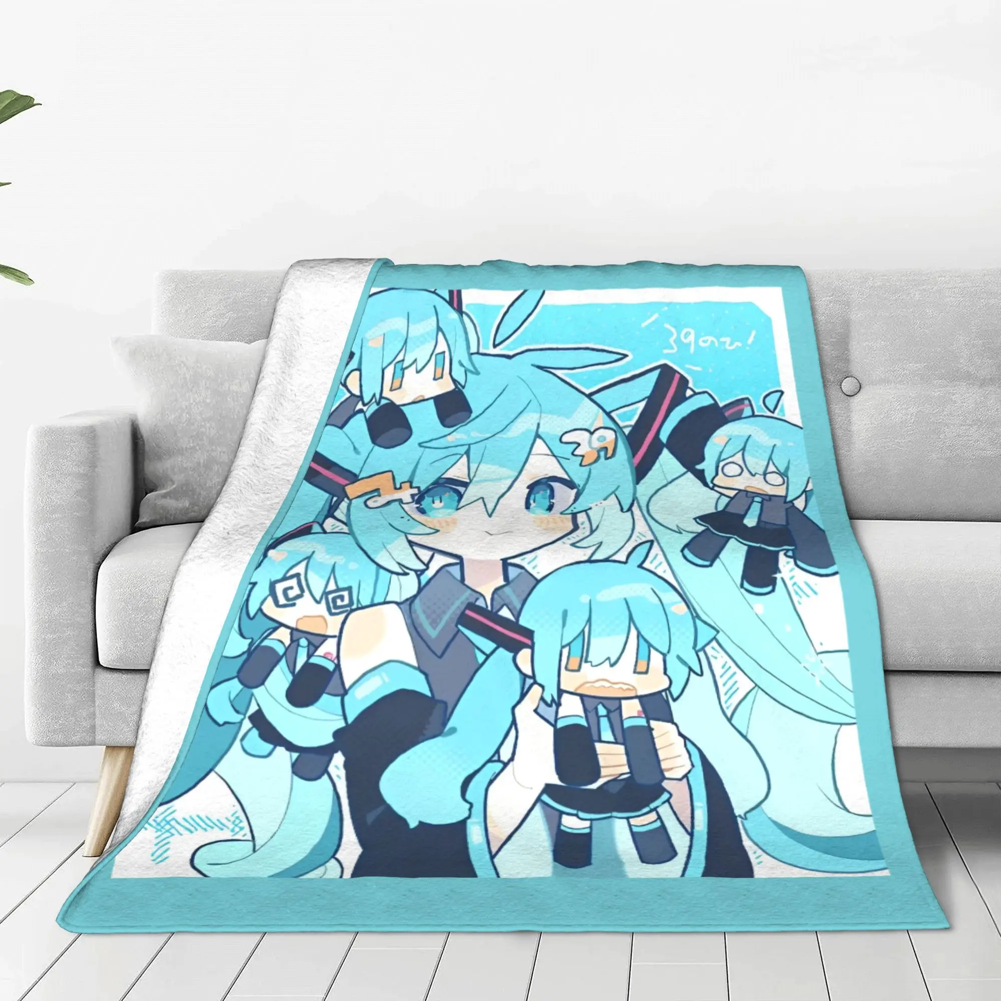 Hatsune Miku  Flannel Blanket Japan Anime  Awesome Throw Blanket for Home Hotel Sofa  200x150cm Bedspreads