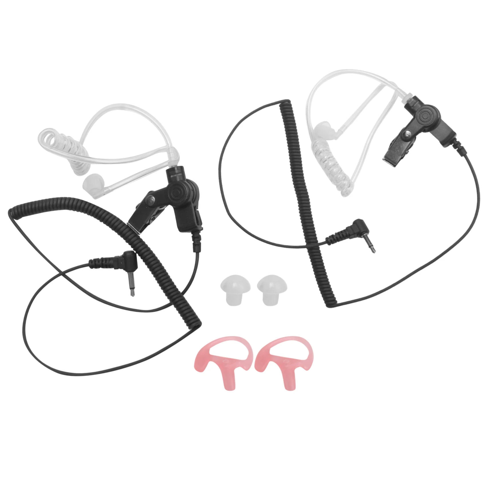 3.5mm Police Listen Only Acoustic Tube Earpiece with One Pair Medium Earmolds for Speaker Mics