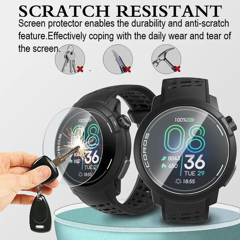 5PCS Screen Protector for Coros Pace Pro Smart Watch HD Clear Tempered Glass Anti-Scratch Protective Film