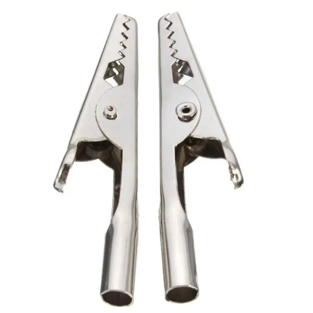 

10 шт./компл. прочные 51 мм 10A зажимы типа «крокодил» никелированные одинарные зубцы электрический тестовый зажим металлический зажим типа «крокодил» кабельный провод