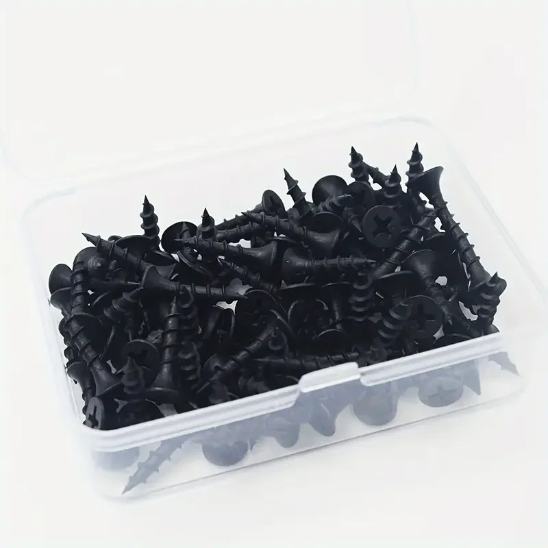 50 قطعة مسامير خيط خشنة سوداء عالية القوة M3.5 مع رأس غاطس ذاتية التنصت على لوح الجبس للحوائط الجافة #4