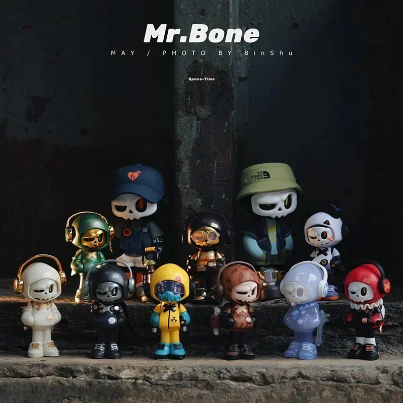 Mr.bone Mini 2/го поколения Times Travel Series, экшн-фигурки, игрушки, модель черепа, мини-куклы, коллекционные украшения, друзья, загадочные подарки