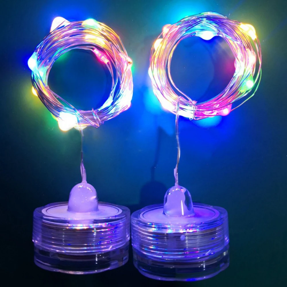 10 20 المصابيح/م البرقوق على شكل شمعة الأسلاك النحاسية الجنية سلسلة ضوء 1 متر 2 متر مقاوم للماء CR2032 بطارية لحفلة عيد الميلاد الزفاف ديكور